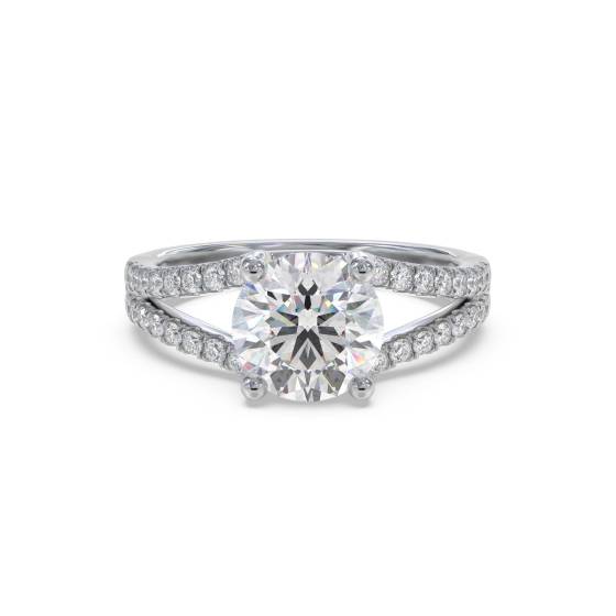Runder Diamant-Schulter-Set-Ring