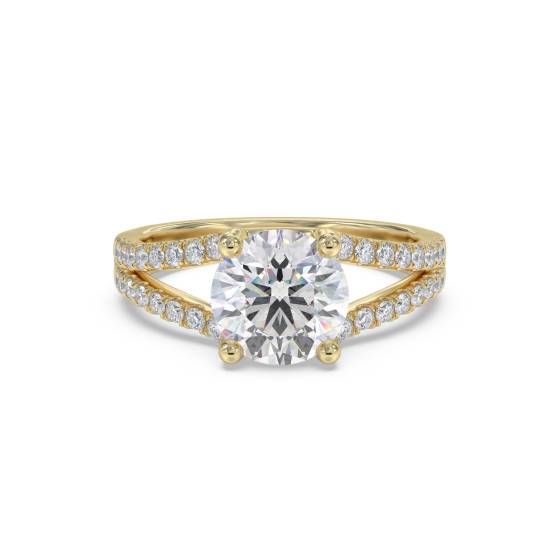 Runder Diamant-Schulter-Set-Ring