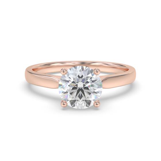 0.82ct VVS2/D Lab Grown Round Diamond Solitaire Ring in 18K Rose Gold