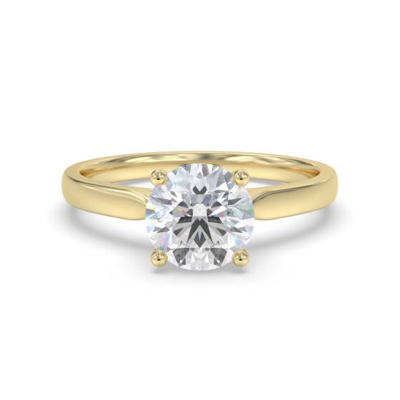 Solitärring mit rundem, natürlichem Diamanten (1,00 ct, SI2/E)