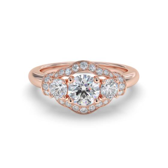 Moderner Designerring mit rundem Diamanten