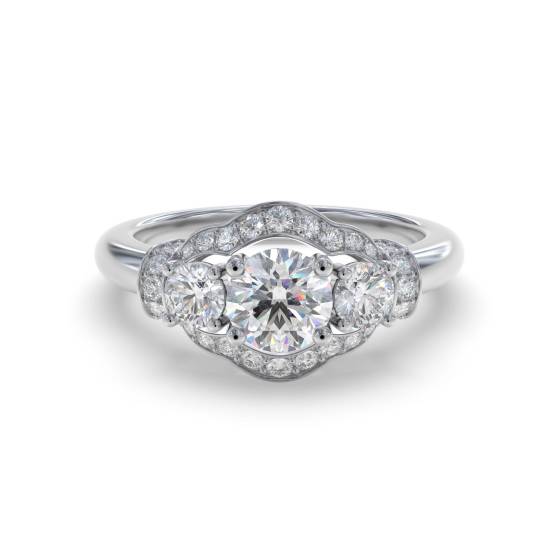 Moderner Designerring mit rundem Diamanten