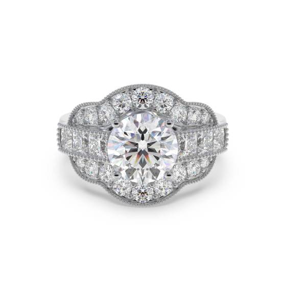 Moderner runder Diamant-Designerring