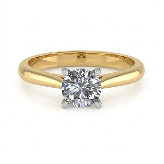 2.70ct VS1/E Lab Grown Round Diamond Solitaire Ring in 18k Yellow Gold