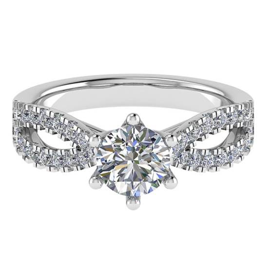 Ring mit 1,30 ct SI1/F rundem Naturdiamanten im Schulterbereich