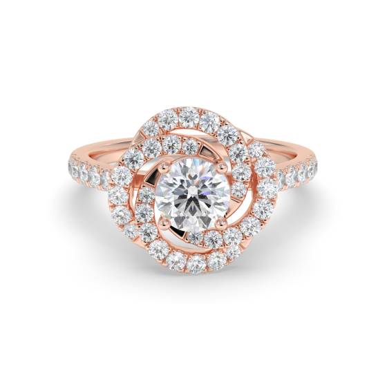 Blumen-Diamant-Halo-Ring