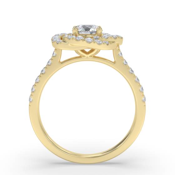 Blumen-Diamant-Halo-Ring