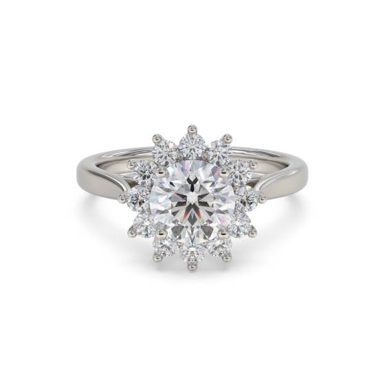 Runder Diamantring im floralen Design