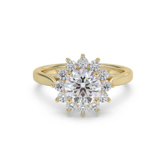 Runder Diamantring im floralen Design