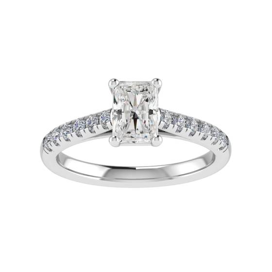 Ring mit 1,00 ct SI2/G strahlendem Naturdiamanten im Schulterbereich