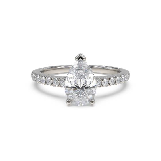 Birnenförmiger Diamant-Schulterring