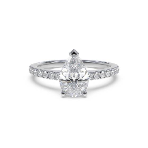 Birnenförmiger Diamant-Schulterring