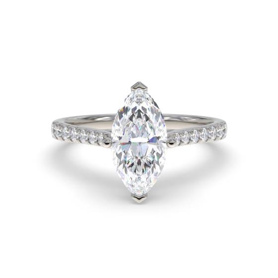 Marquise-Diamant-Schulter-Set-Ring