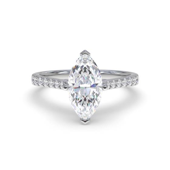Marquise-Diamant-Schulter-Set-Ring