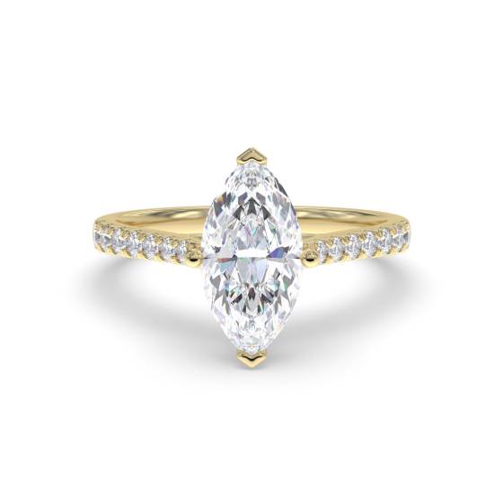 Marquise-Diamant-Schulter-Set-Ring