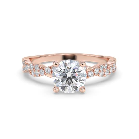 Vintage-Verlobungsring mit Infinity Twist und rundem Diamanten
