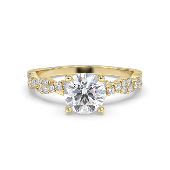 Vintage-Verlobungsring mit Infinity Twist und rundem Diamanten