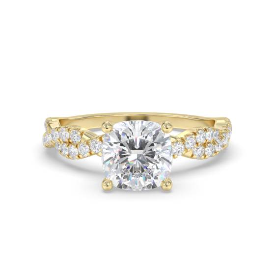Vintage-Verlobungsring mit Infinity Twist Cushion-Diamanten