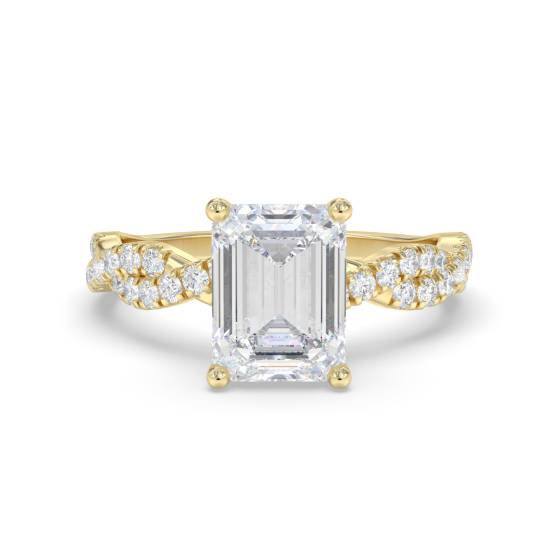 Infinity Twist Smaragd-Diamant-Vintage-Verlobungsring