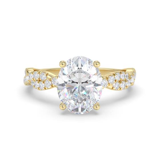 Infinity Twist Ovaler Diamant Vintage Verlobungsring