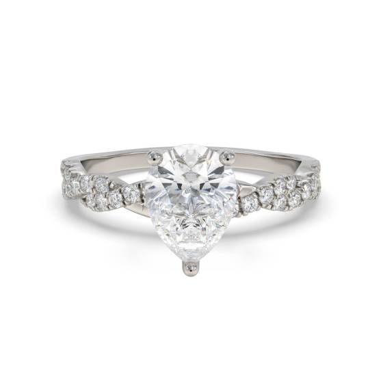 Infinity Twist Birnenförmiger Diamant Vintage Verlobungsring