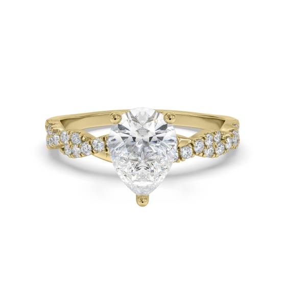 Infinity Twist Birnenförmiger Diamant Vintage Verlobungsring