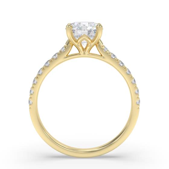 Verlobungsring mit Diamanten im Schulterbereich