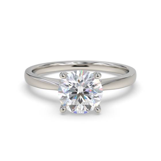 Verlobungsring mit rundem, natürlichem Diamanten (1,02 ct, VVS1/I)