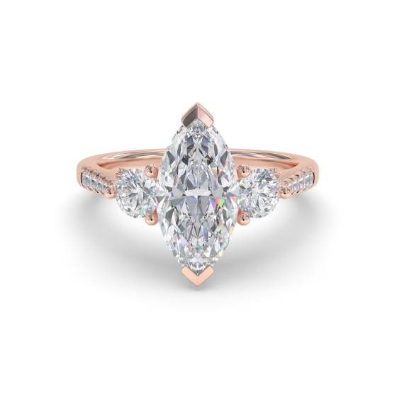 Einzigartiger Designerring mit Marquise-Diamanten