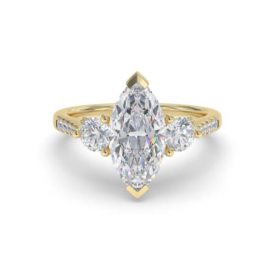 Einzigartiger Designerring mit Marquise-Diamanten