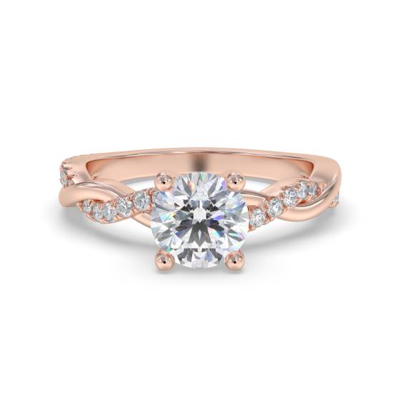 Verlobungsring mit Infinity Twist und rundem Diamanten