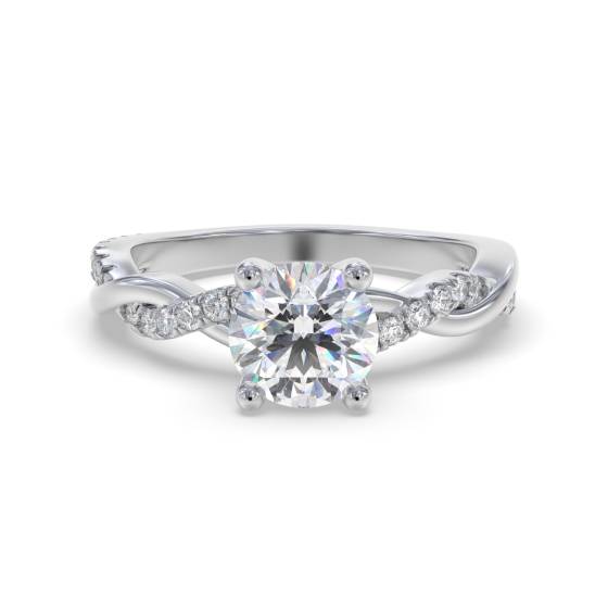 Verlobungsring mit rundem Diamanten im Infinity Twist-Design, 0,50 ct