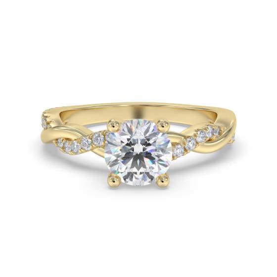 Verlobungsring mit rundem Diamanten im Infinity Twist-Design, 0,50 ct