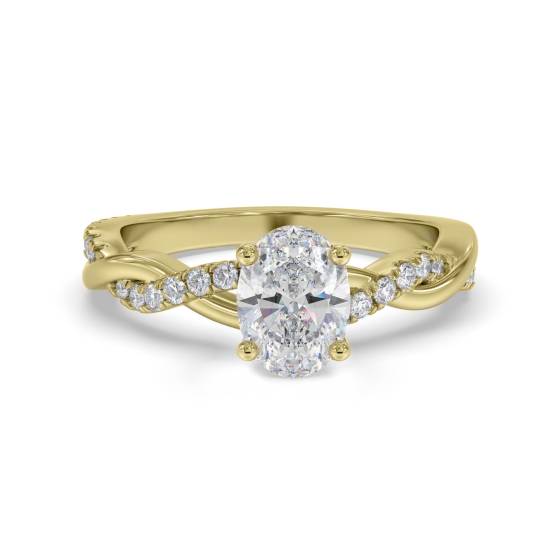 Infinity Twist Ovaler Diamant-Verlobungsring