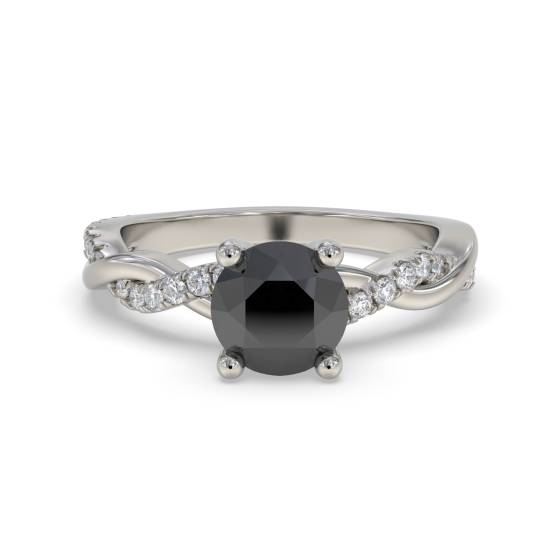 Ring mit schwarzem Diamanten an der Schulter