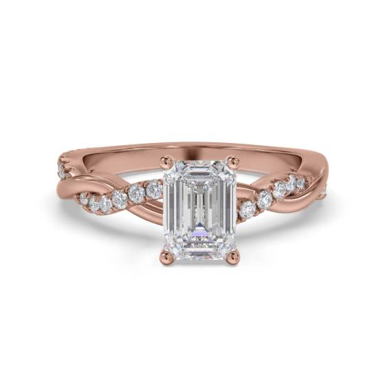 Infinity Twist Smaragd-Diamant-Verlobungsring