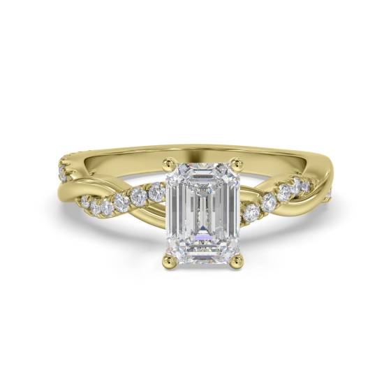Infinity Twist Smaragd-Diamant-Verlobungsring