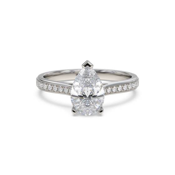 Birnenförmiger Diamant-Schulterring