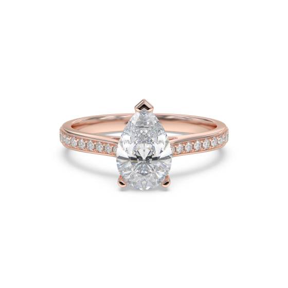Birnenförmiger Diamant-Schulterring