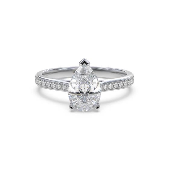 Birnenförmiger Diamant-Schulterring