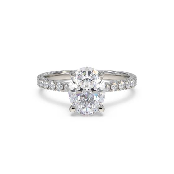 0.90ct IF/F Oval Cut Natural Diamond Shoulder Set Ring in Platinum