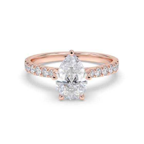 Birnenförmiger Diamant-Schulterring