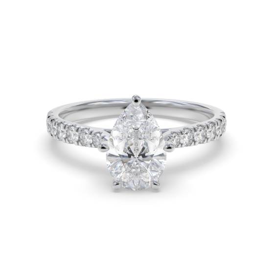 Birnenförmiger Diamant-Schulterring