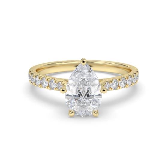 Birnenförmiger Diamant-Schulterring