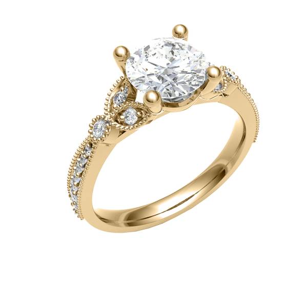 Runder Diamant-Schulter-Set-Ring