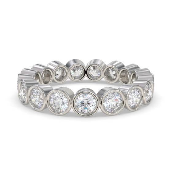 Runder, mit Diamanten besetzter Ewigkeitsring