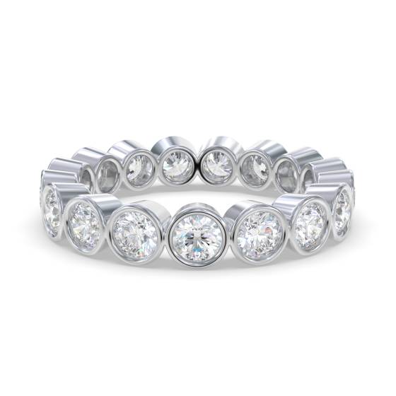 Runder, mit Diamanten besetzter Ewigkeitsring