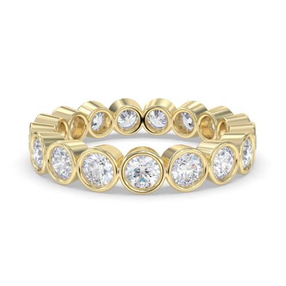 Runder, mit Diamanten besetzter Ewigkeitsring