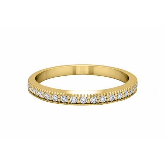 Klassischer Halb-Ewigkeitsring mit rundem Diamanten
