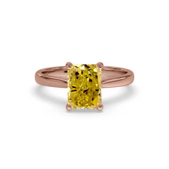 Eleganter Verlobungsring mit strahlend gelbem Diamanten